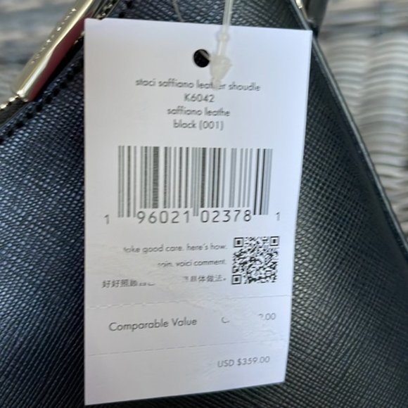 Kate Spade Staci Saffiano Leather Shoulder Bag Black - Picture 3 of 16